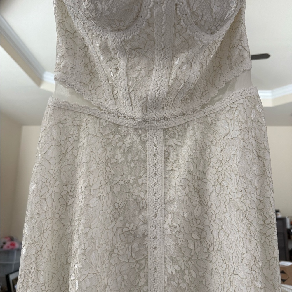 Lulu's White Strapless Gown - Picture 7 of 9